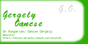 gergely oancse business card